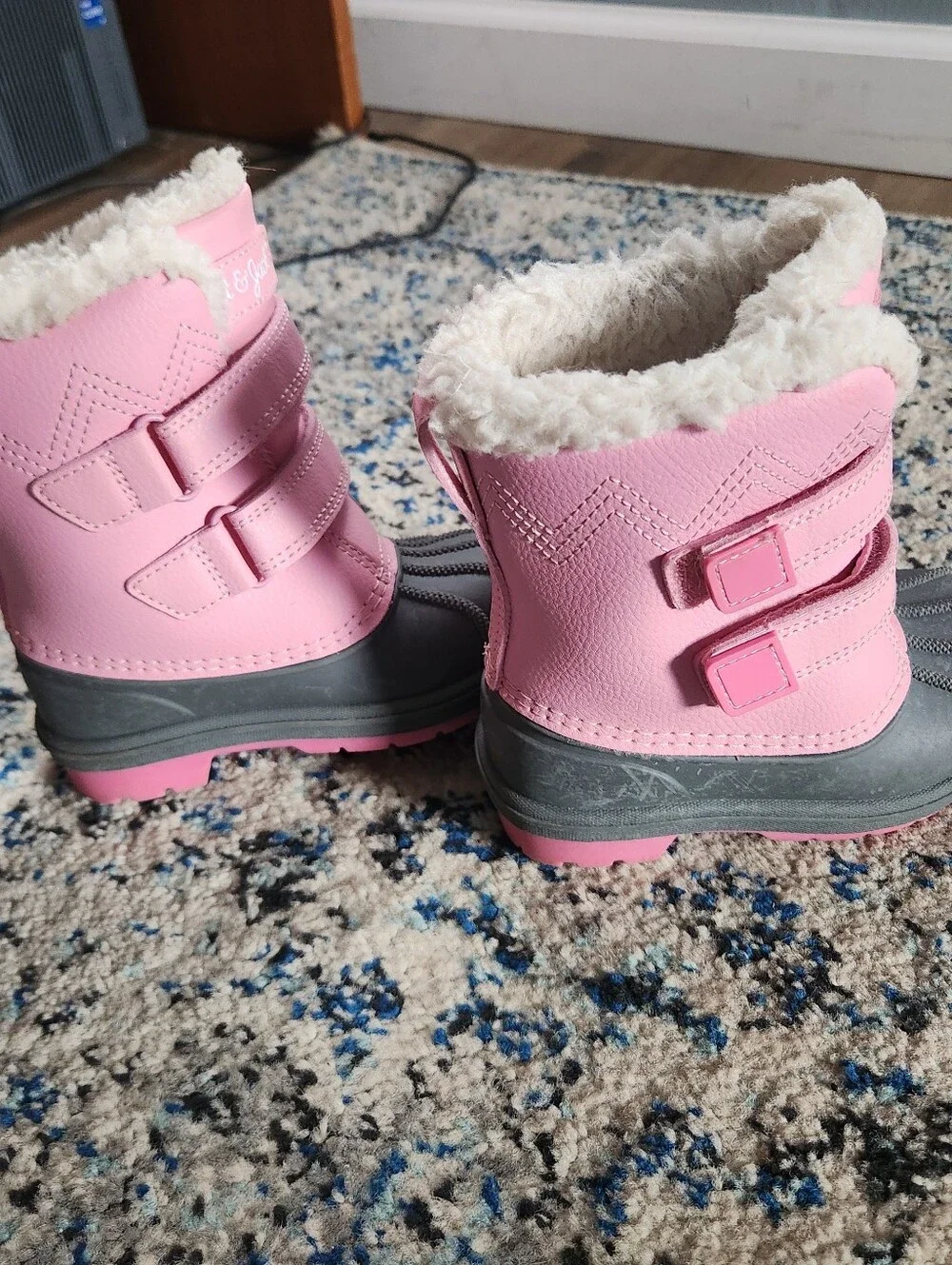 Cat & Jack Pink and Gray Kids Winter Boots
